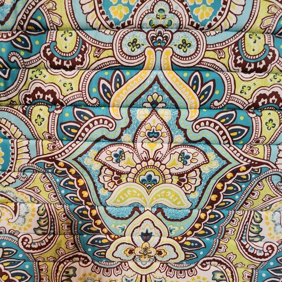 Laura Ashley Yoga Beach Camping Seaside Padded Mat Green Paisley - Picture 2 of 4